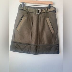 Hugo Boss Olive Green Wool Blend Skirt